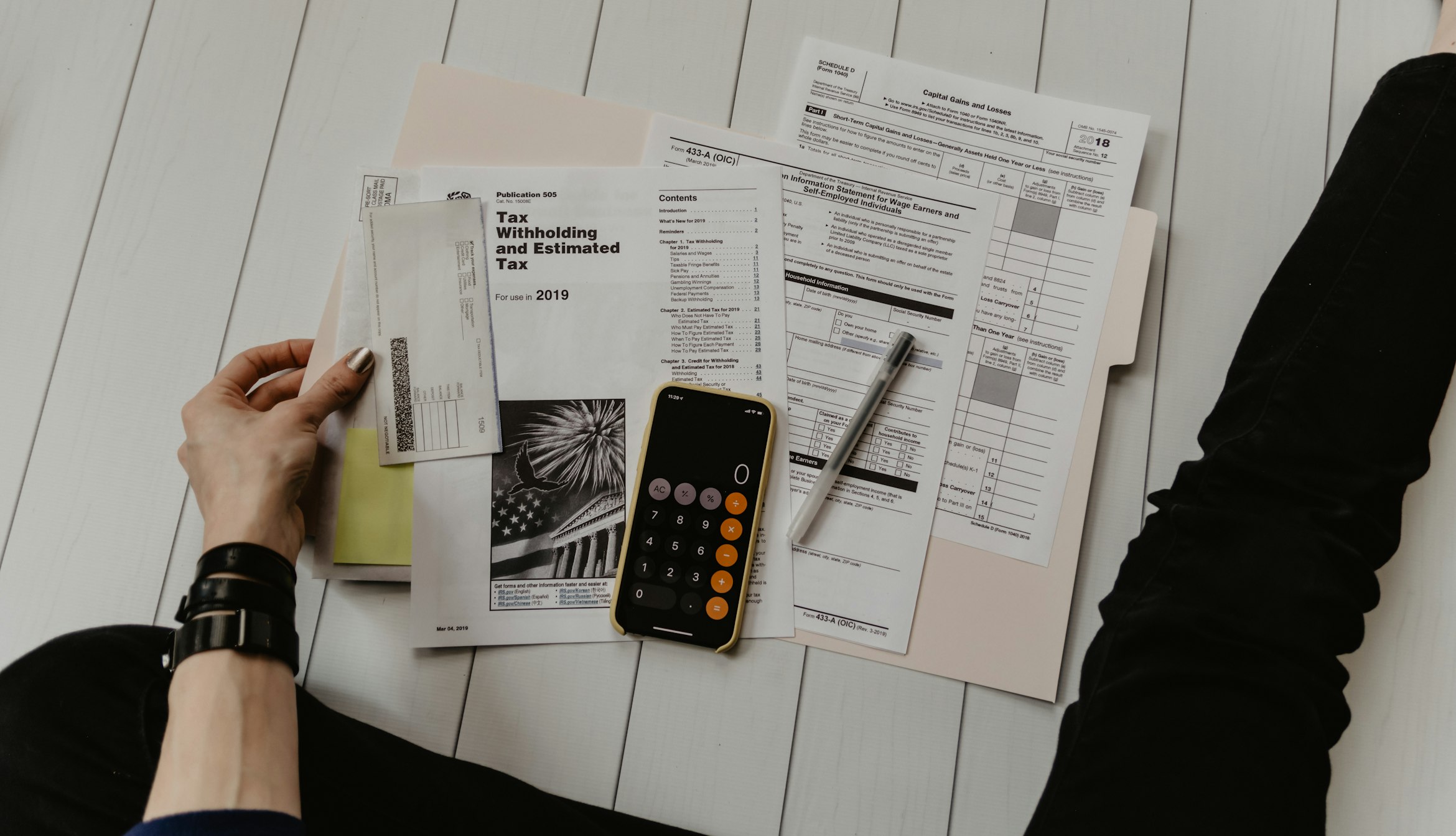 Business professionals reviewing financial documents